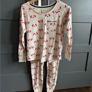 Hanna Andersson 100% Pima Cotton Pajama Set with Red Moose Print